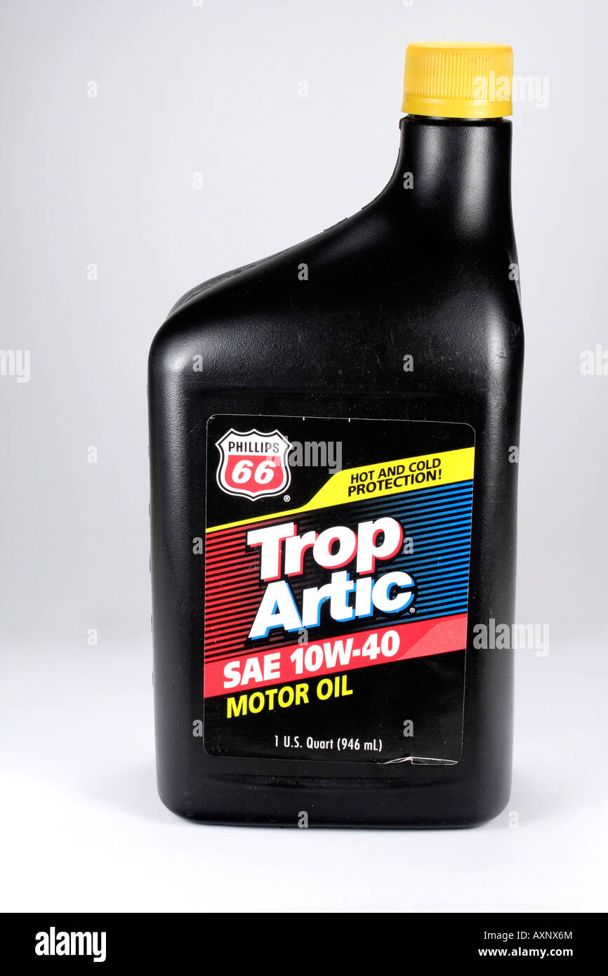 Marca TropArtic multi peso olio motore da Phillips Petroleum Foto Stock