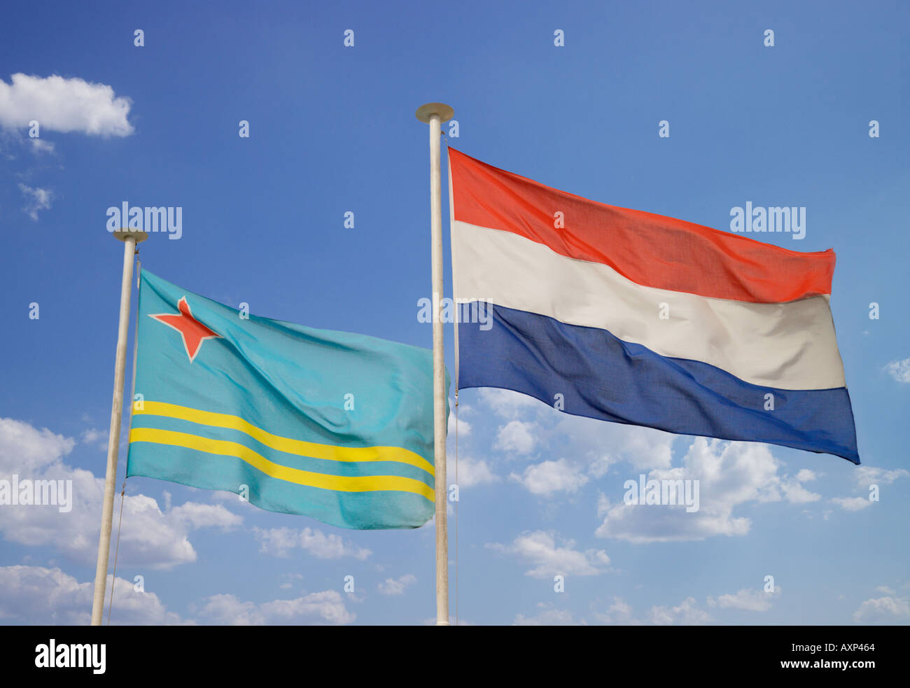 Bandiere di Olanda e Aruba Foto Stock
