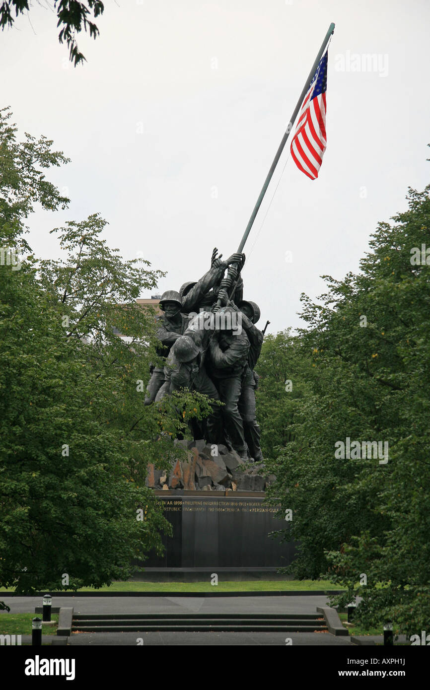Il Marine Corps War Memorial (Iwo Jima), il Cimitero di Arlington, Washington DC. Foto Stock