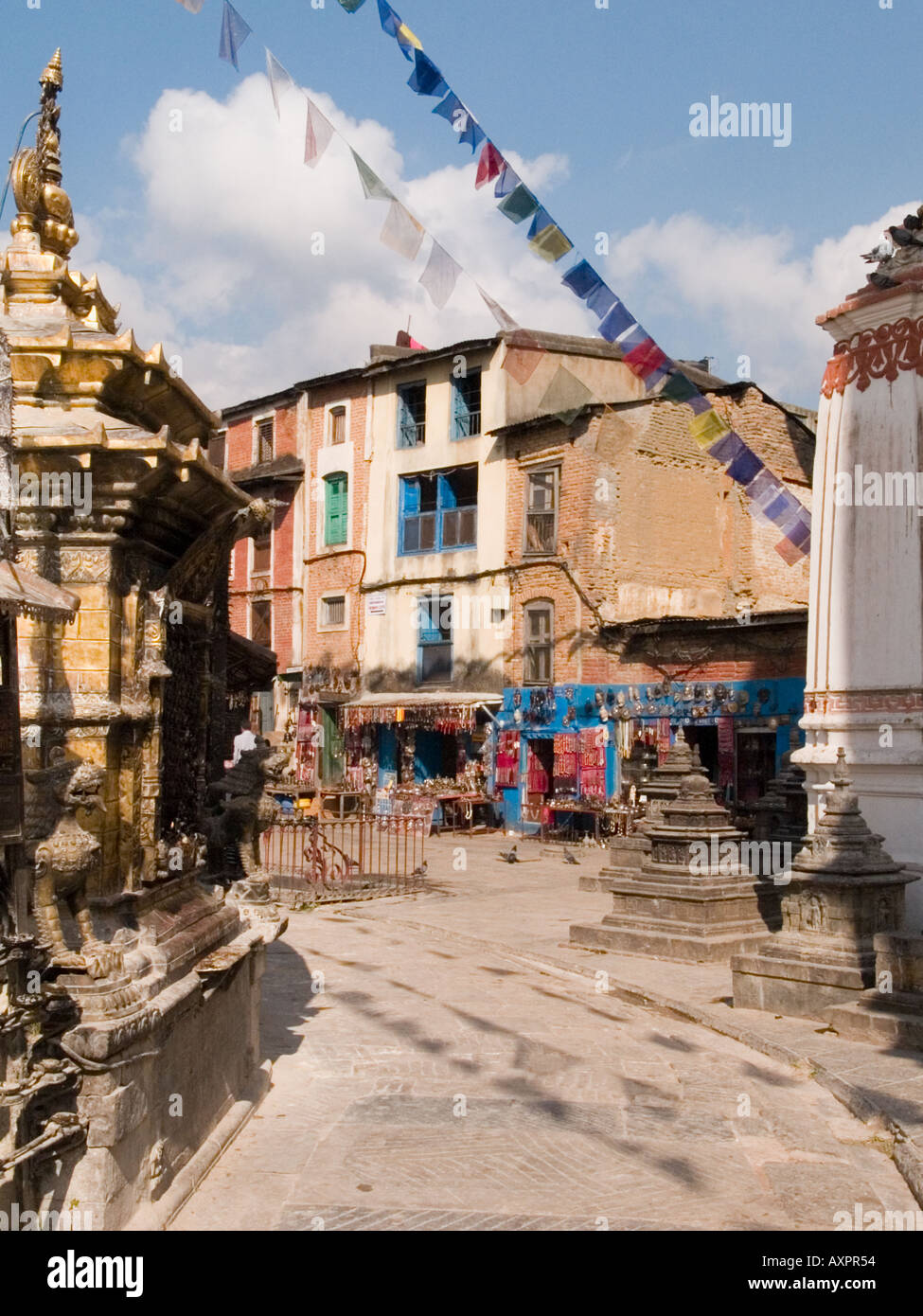 SWAYAMBHUNATH STUPA o 'Monkey " tempio complesso Kathmandu in Nepal Asia Foto Stock