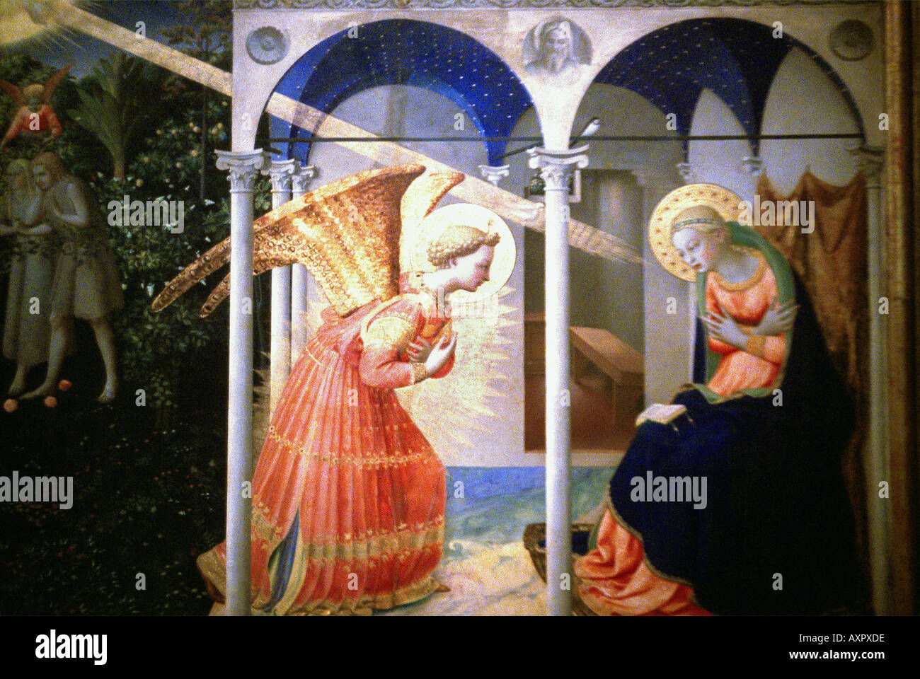 Madrid Spagna Prado l'Annunciazione del Beato Angelico - Medievale Foto Stock