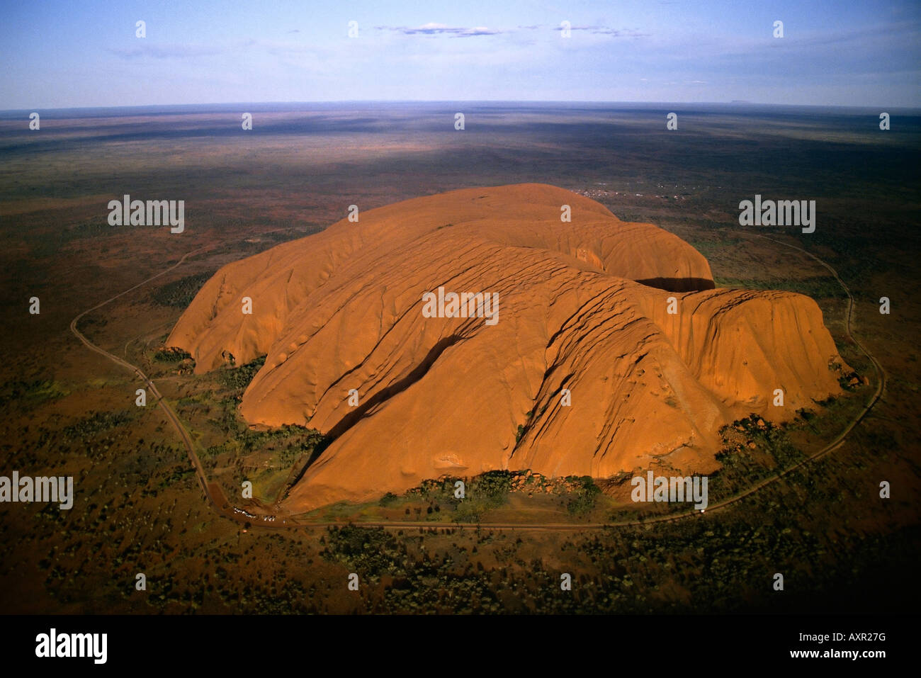 Uluru Ayers Rock vista aerea Parco Nazionale di Uluru Red Centre Northern Territory Australia Foto Stock