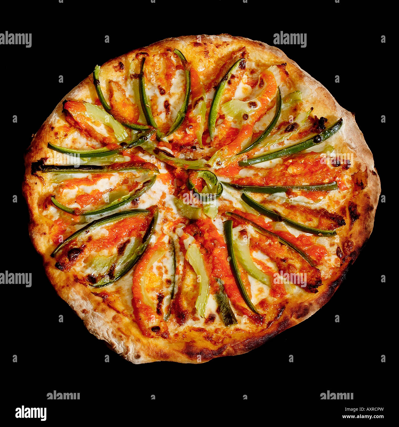 Pizza e peperoni Foto Stock