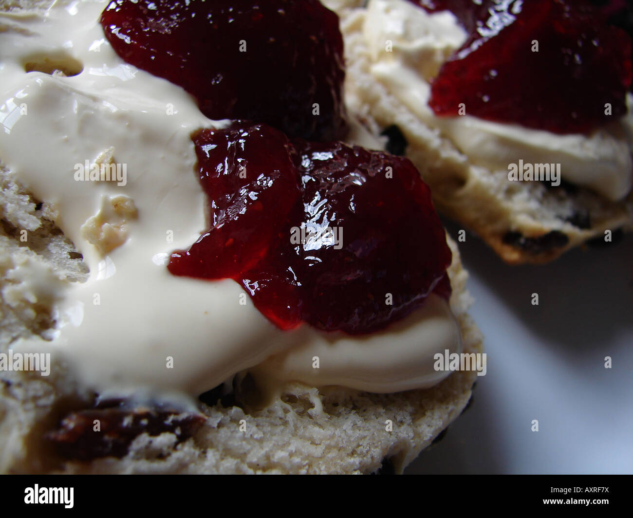 Focaccine di crema e marmellata Foto Stock