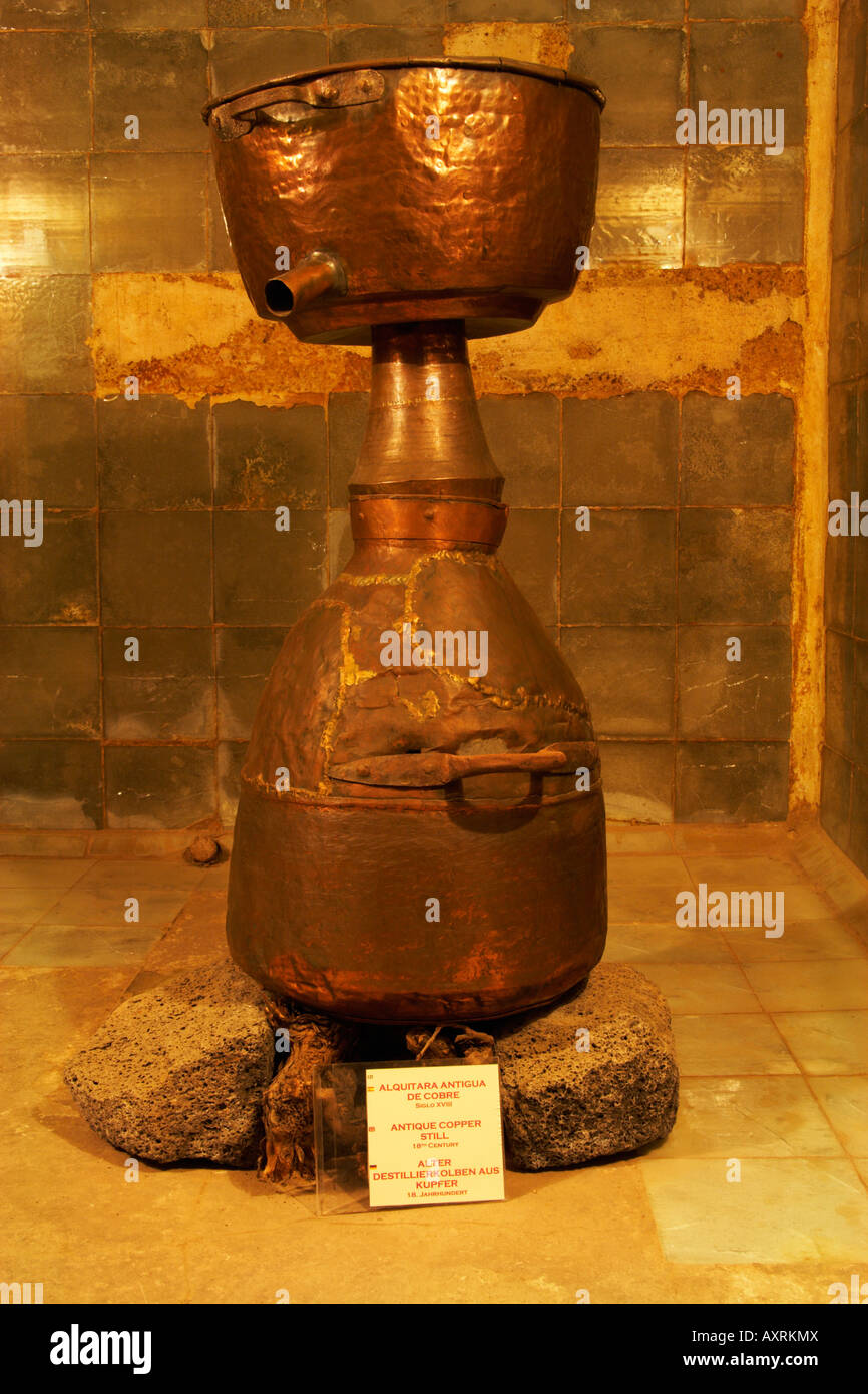 Il rame ancora in El Museo del Vino nella zona di produzione vinicola La Geria a Lanzarote. Foto Stock