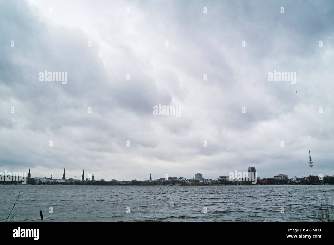 Esterno il lago Alster Amburgo Germania Foto Stock