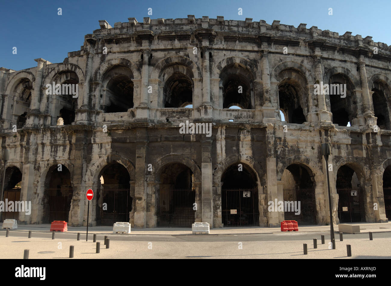 L Anfiteatro romano di Nimes, Francia Foto Stock