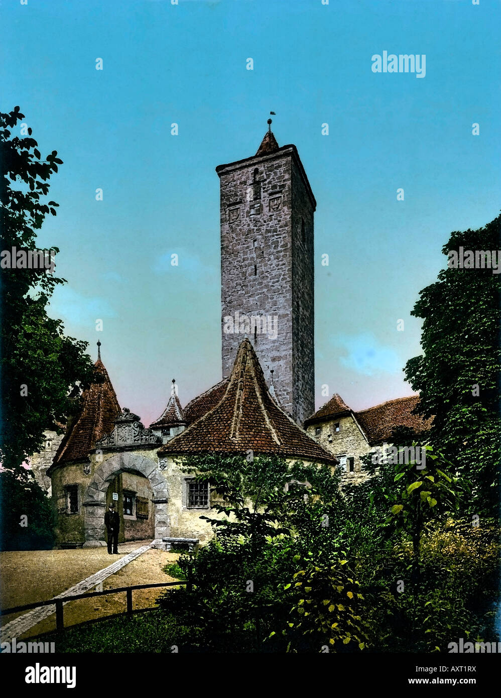 Rothenburg con Burgtor Foto Stock