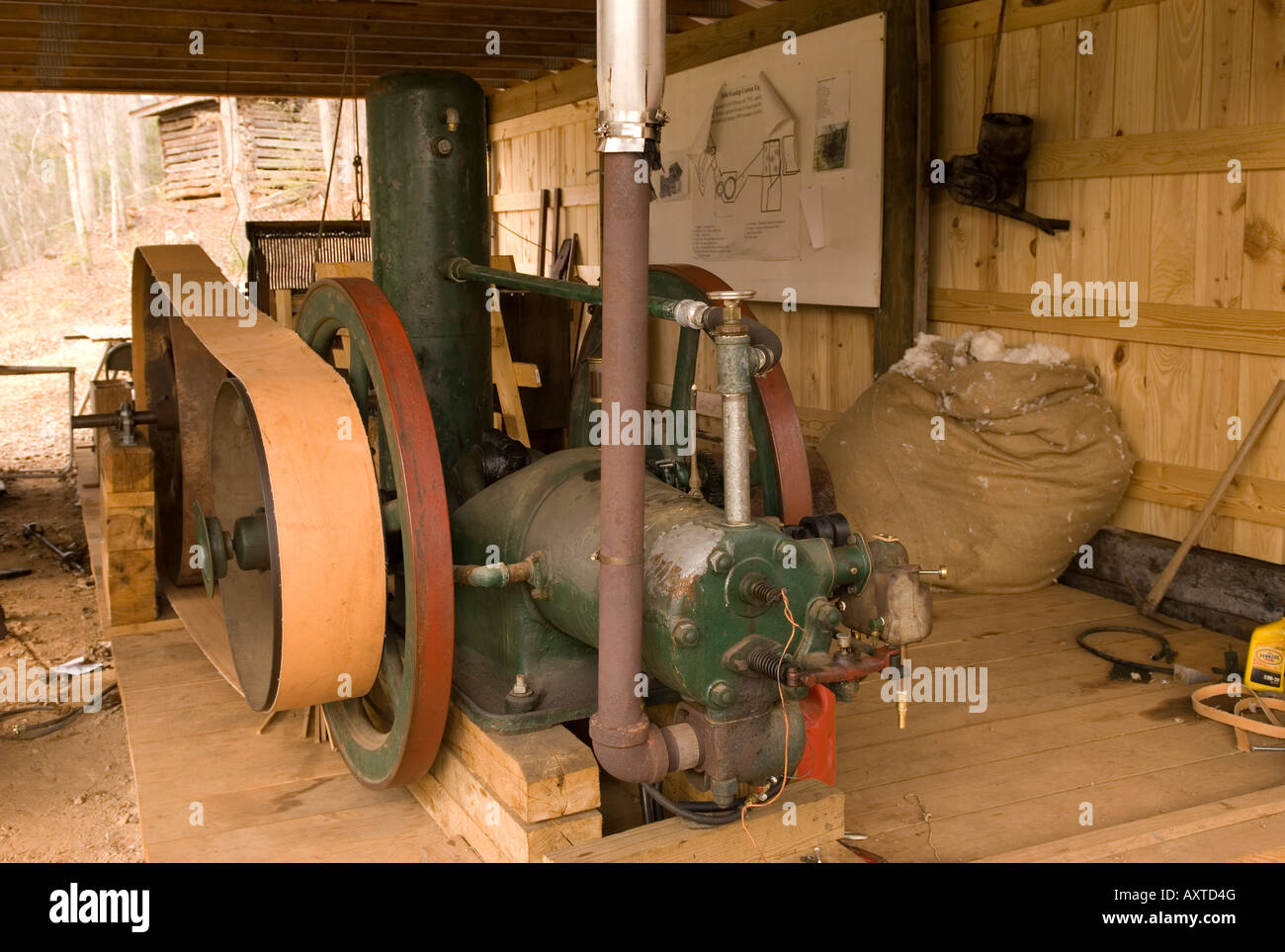 Antiquariato gin di cotone a Hagood Grist Mill PIckens South Carolina USA Foto Stock