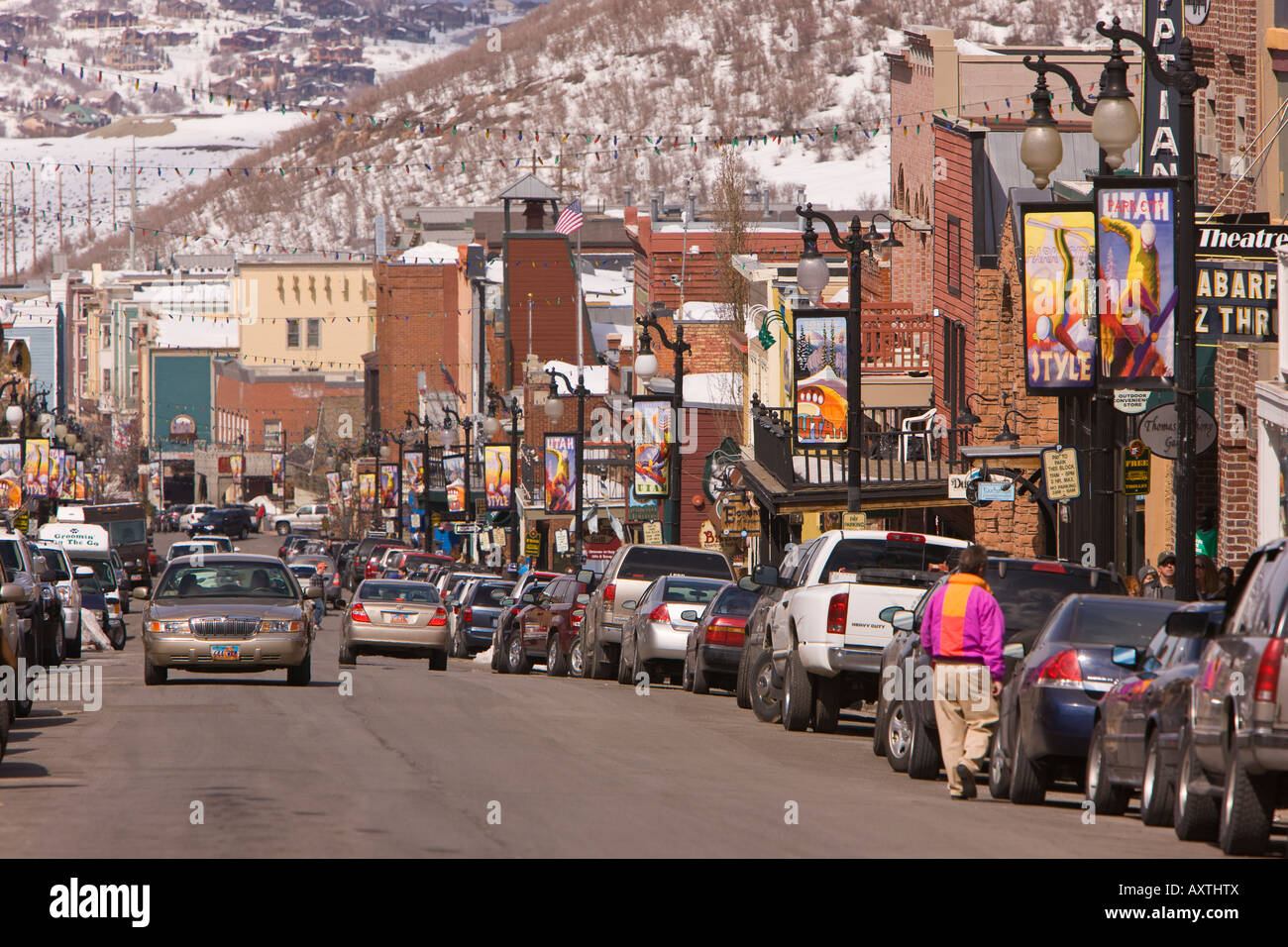 PARK CITY USA Utah Main Street Park City una storica città mineraria Foto Stock