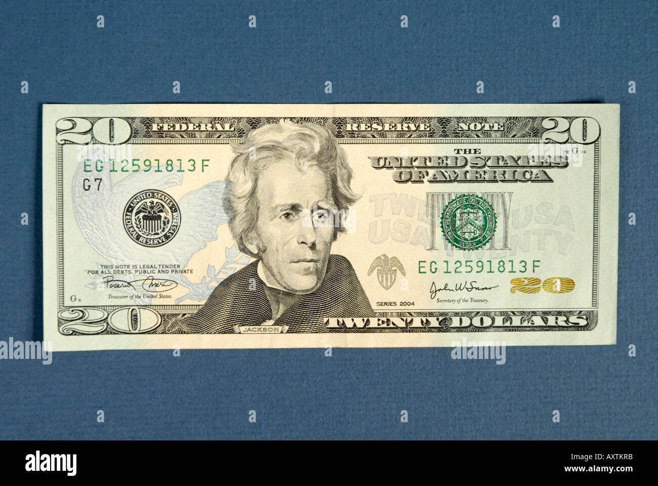 20 Venti dollaro americano Bill Foto Stock