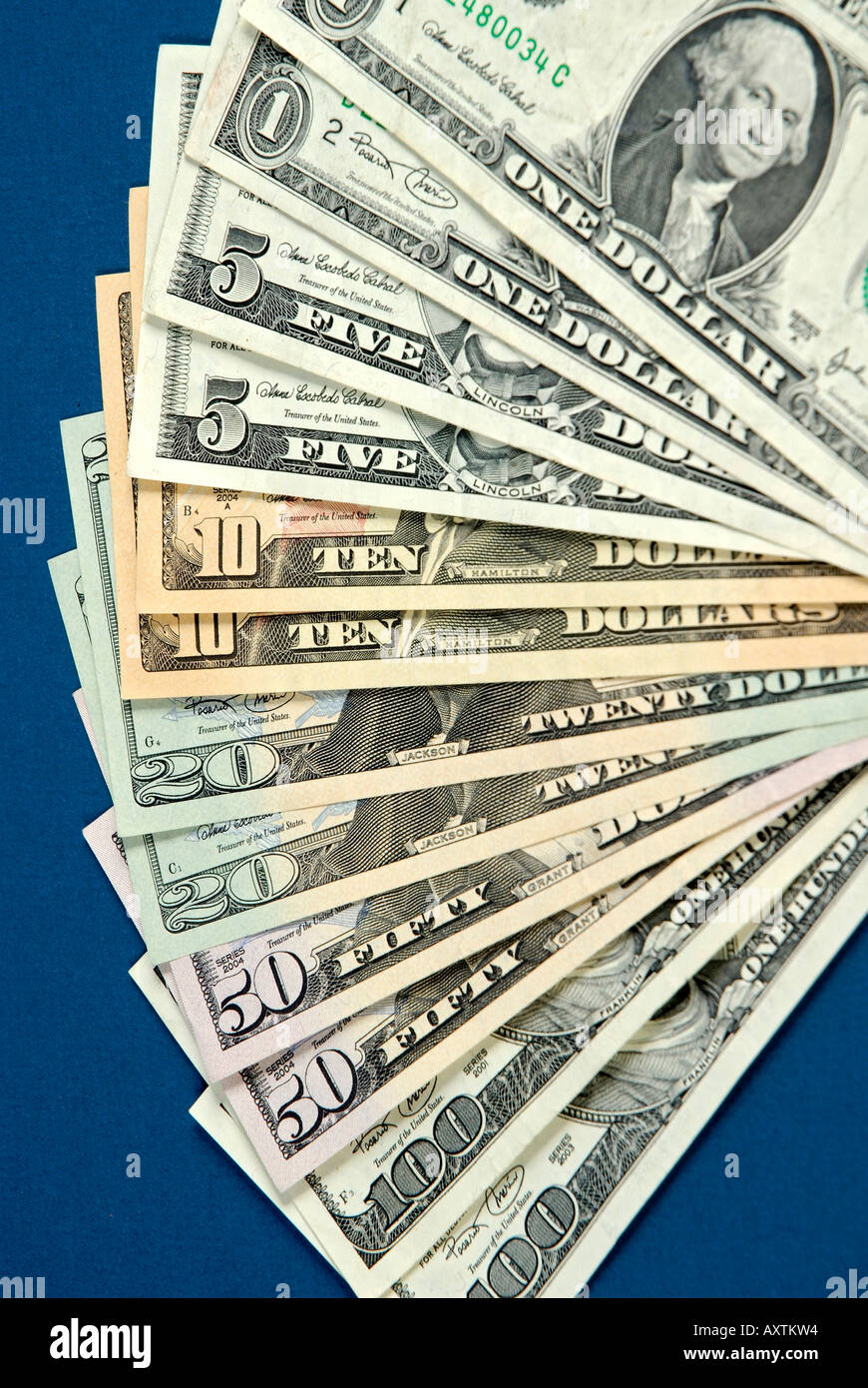 American Dollar Bills Foto Stock