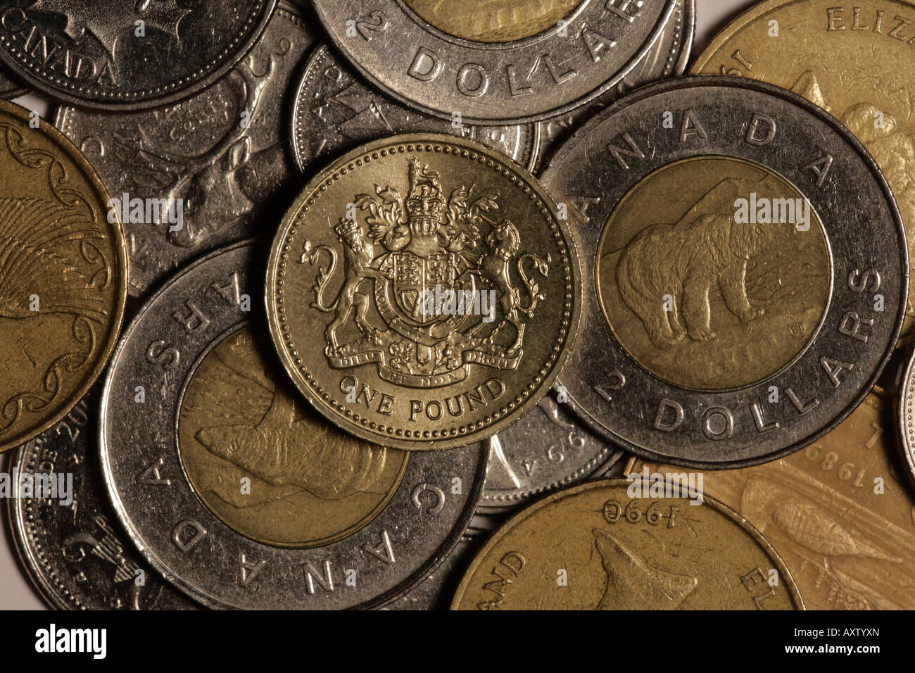 "Sterlina rispetto al dollaro canadese' Foto Stock