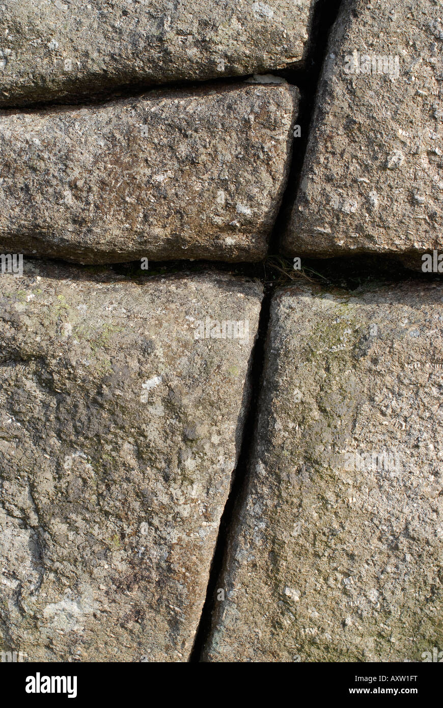 Close-up di roccia di granito la formazione a Combestone Tor, Dartmoor Devon, Regno Unito Foto Stock