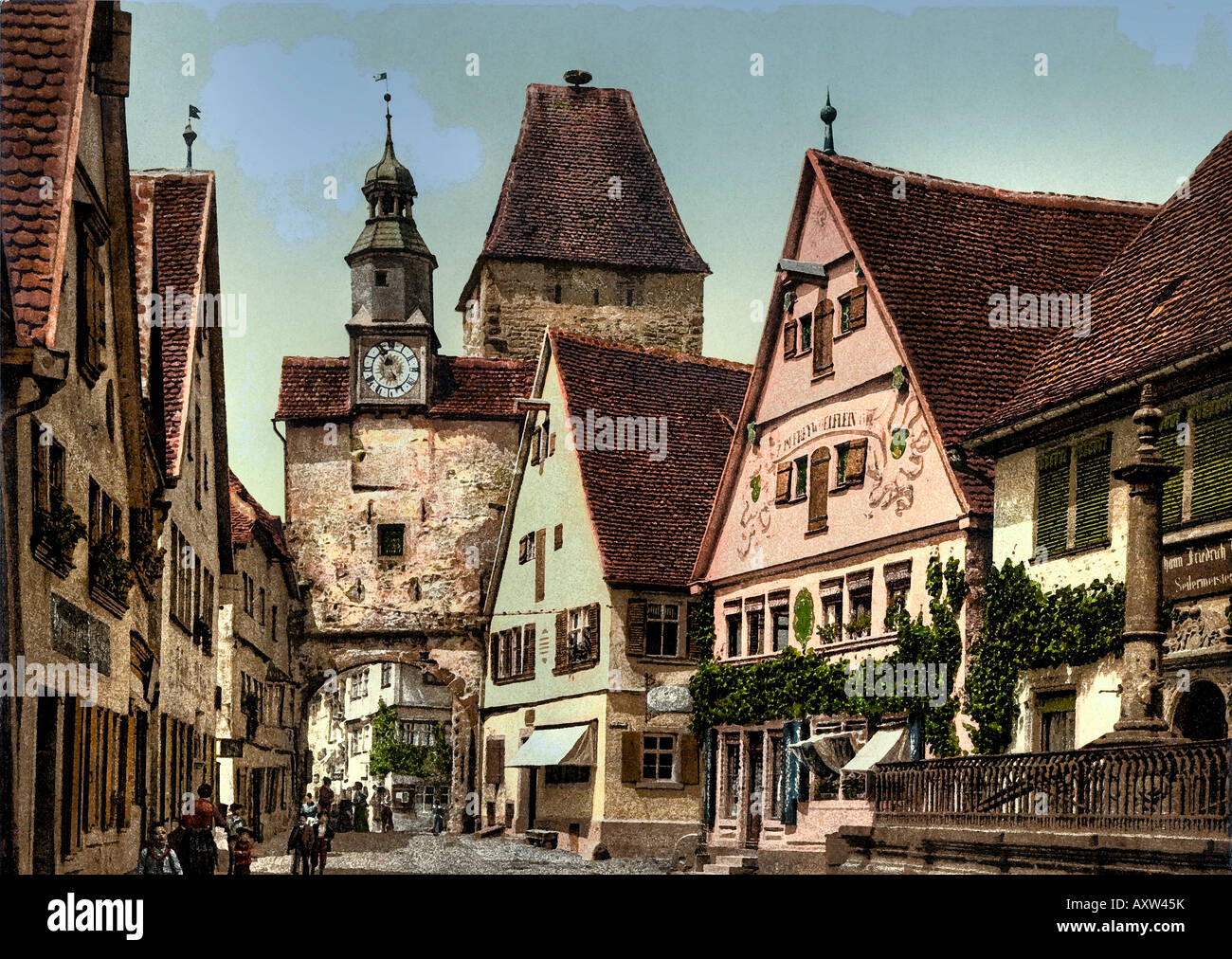 Rothenburg Ob Der Tauber, San Marco a torre Foto Stock