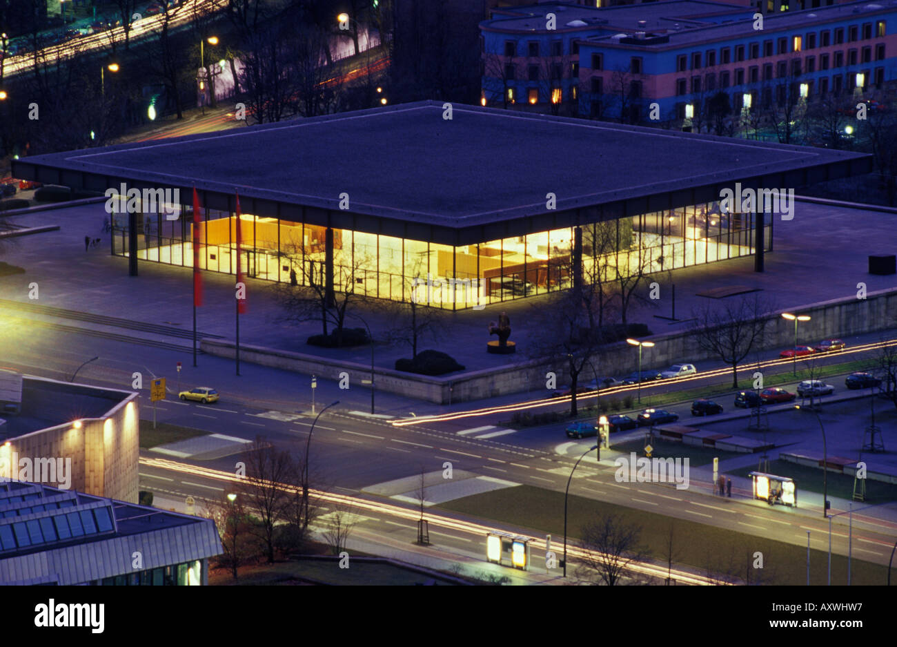 Berlino. Neue Nationalgalerie dall architetto Mies van der Rohe. Foto Stock