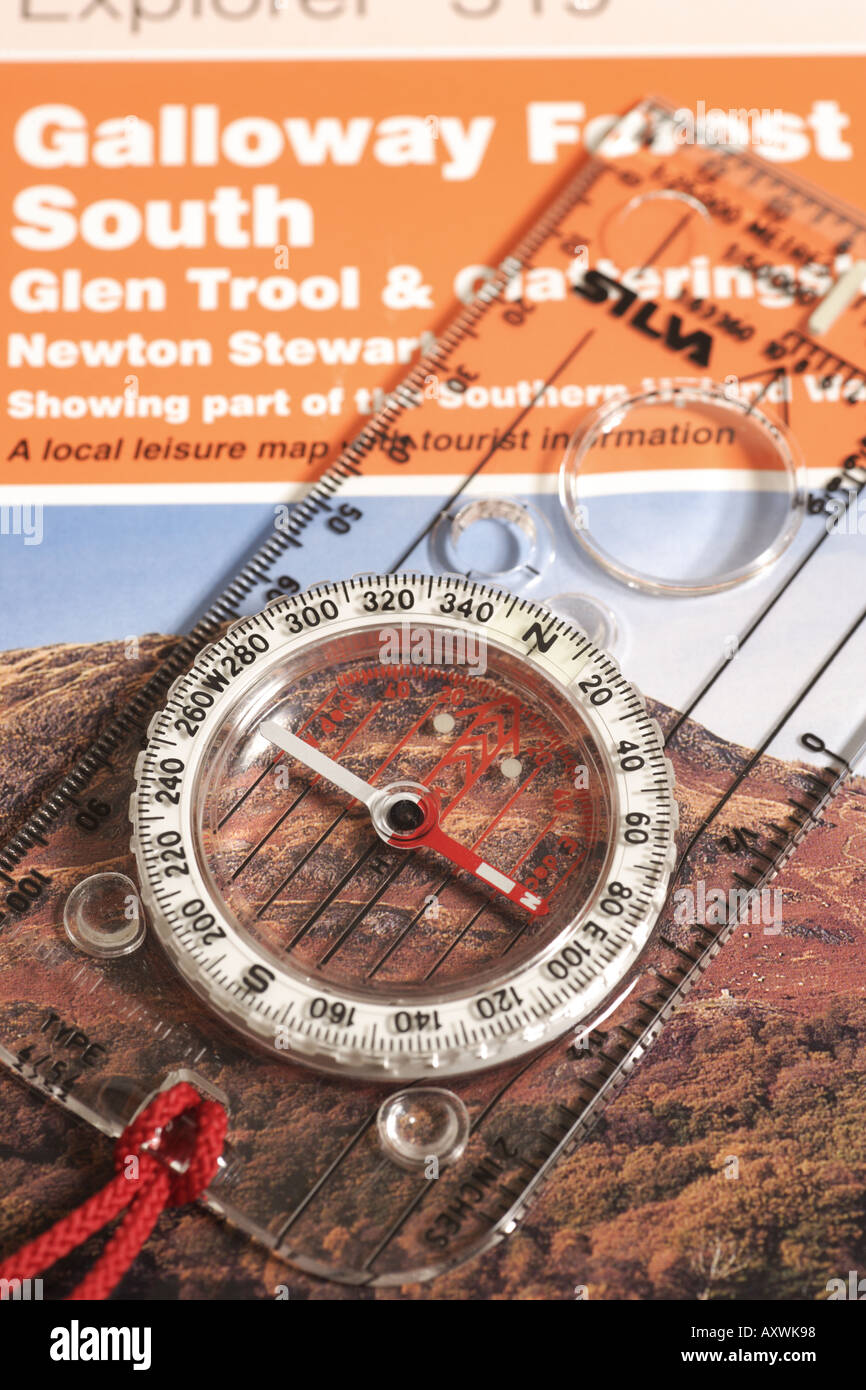 Bussola sul programma Foto Stock