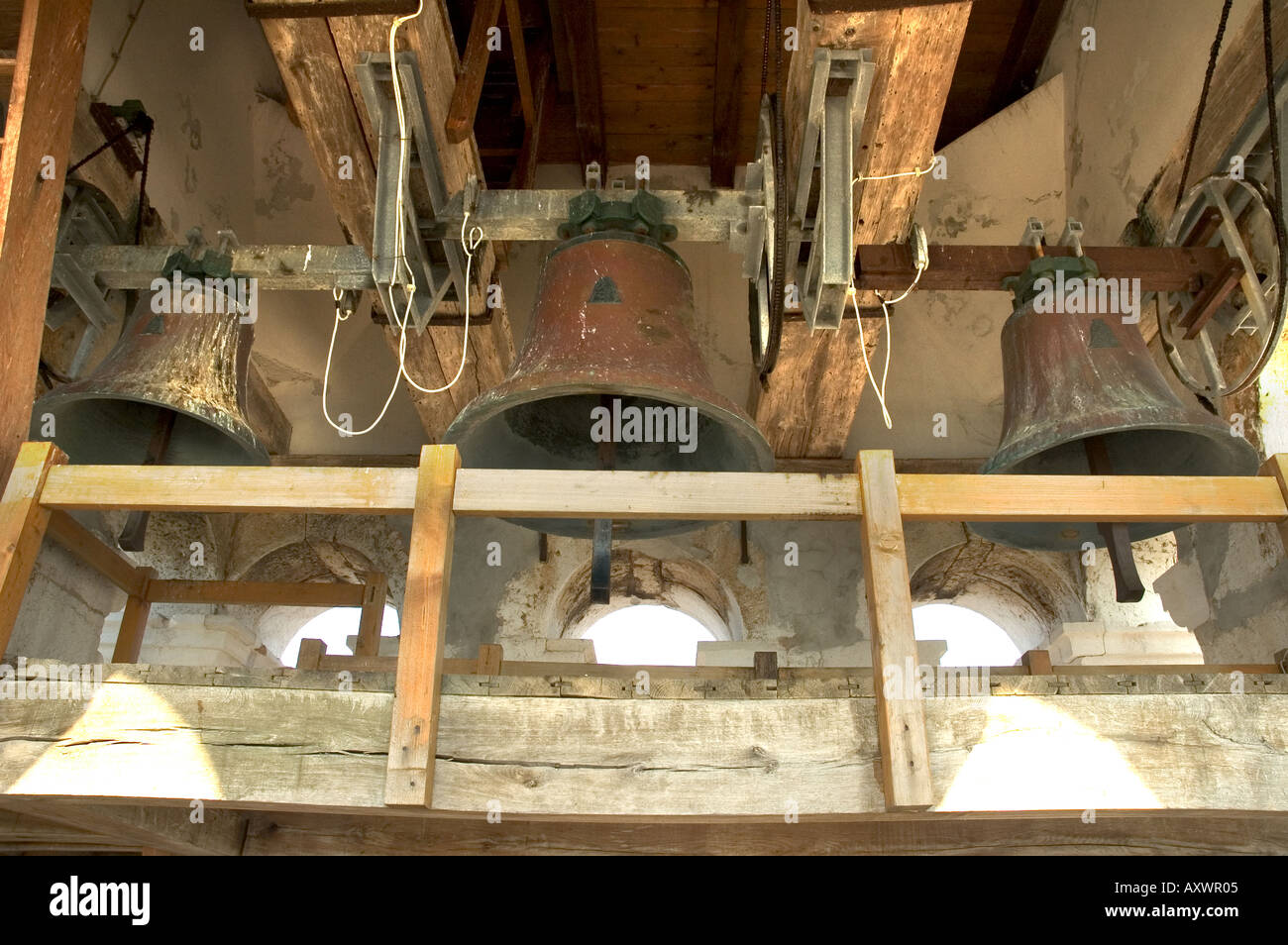 L'interno del campanile di Santa Eufemia chiesa - Croazia Foto Stock