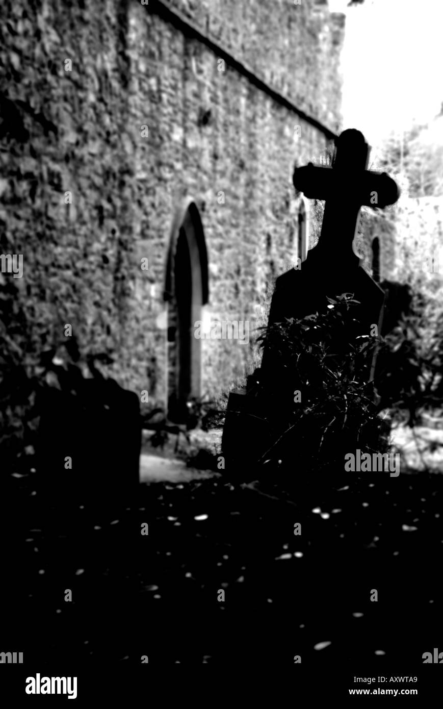 Cimitero di scuro Foto Stock