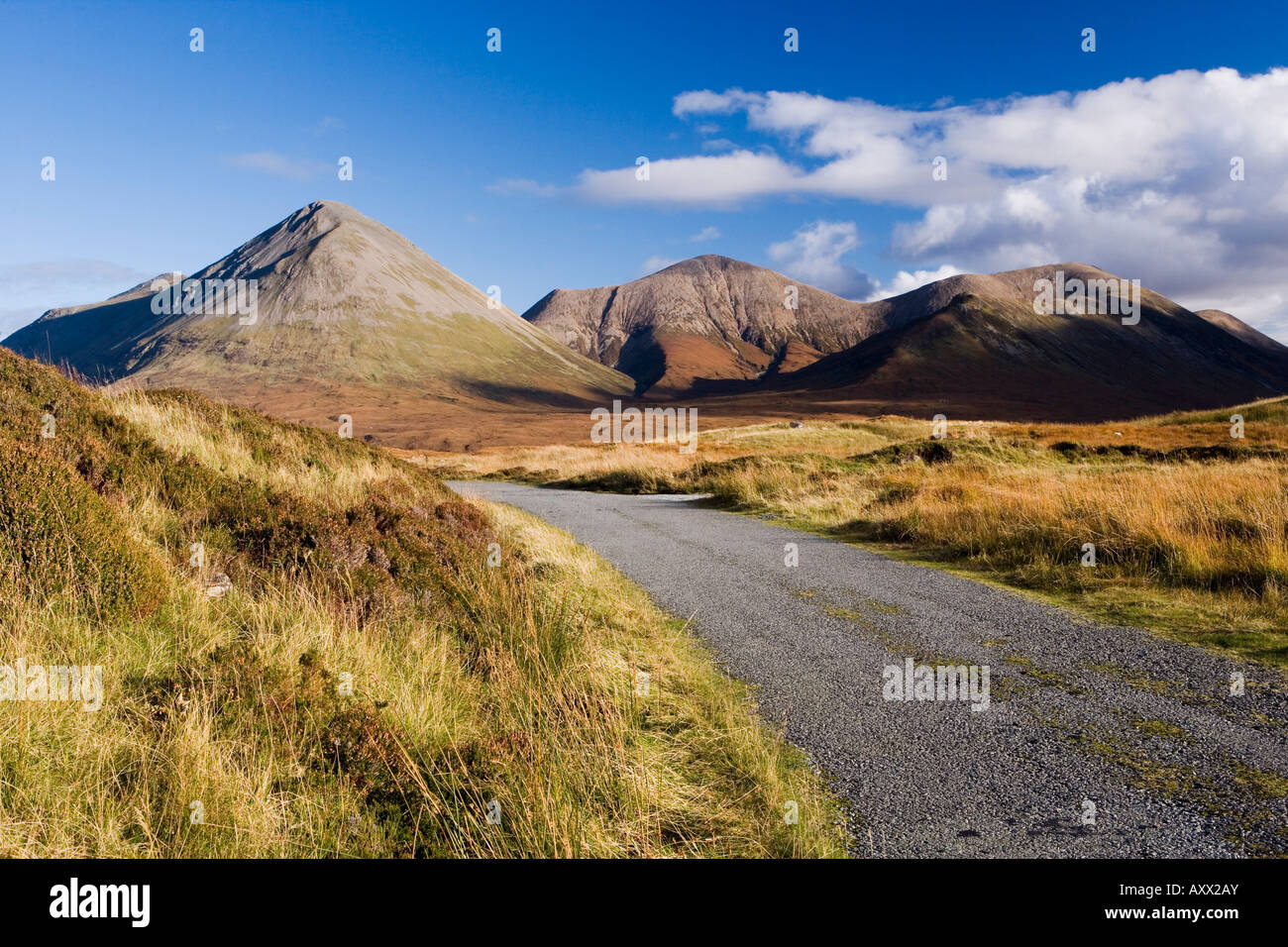 Cuillin Hills, Isola di Skye, Ebridi Interne, nella costa occidentale della Scozia, Regno Unito, Europa Foto Stock