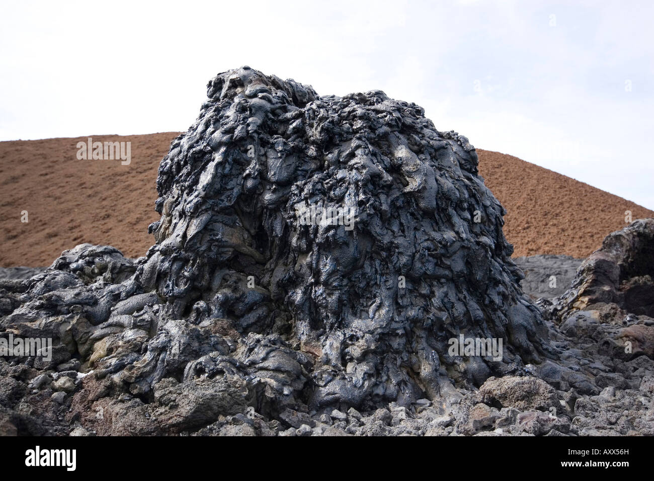 Spruzzi di lava cono delle isole Galapagos Foto Stock