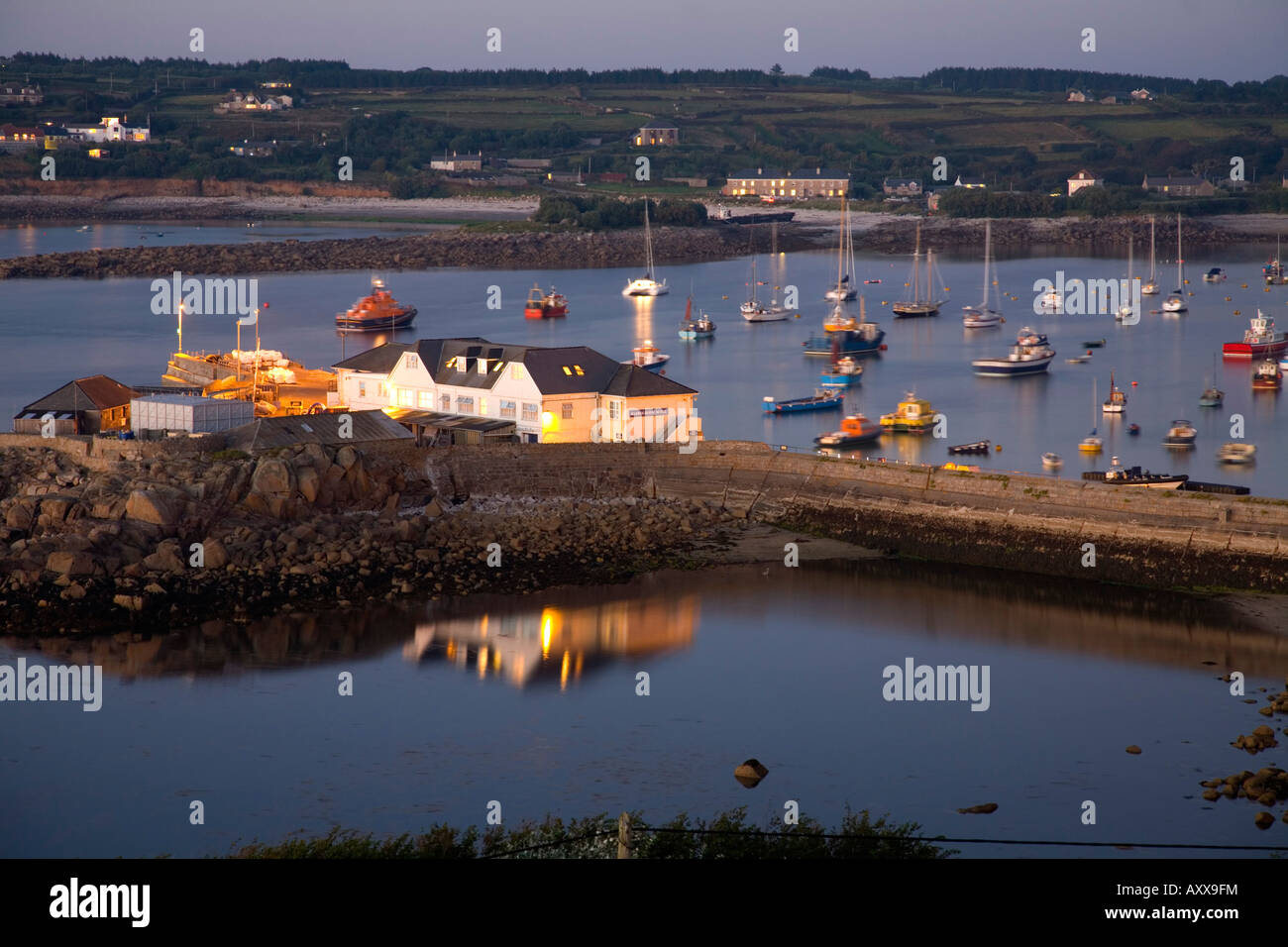 Hugh porto cittadino st marys isole Scilly Foto Stock