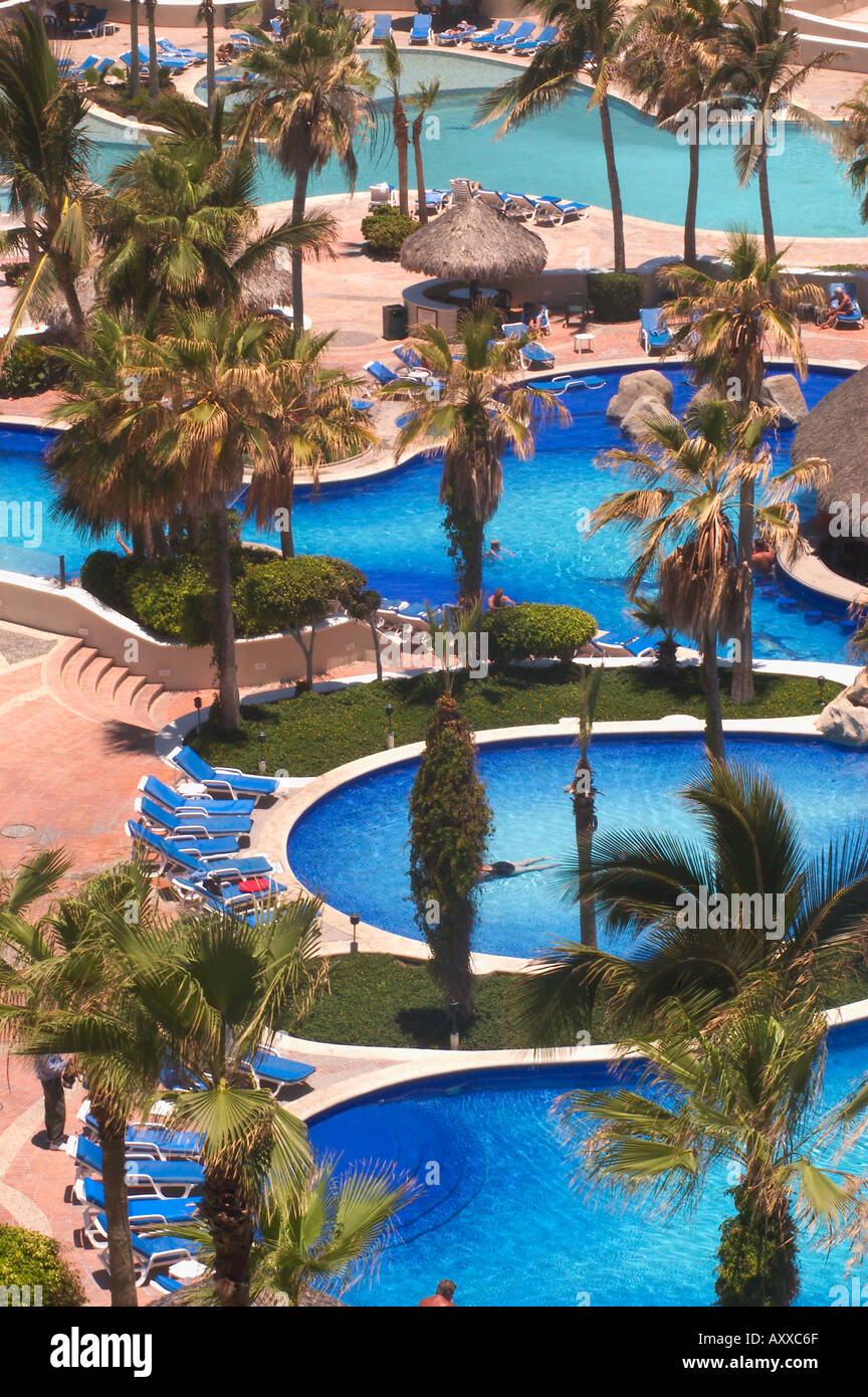 Resort pools Finisterra Messico Foto Stock
