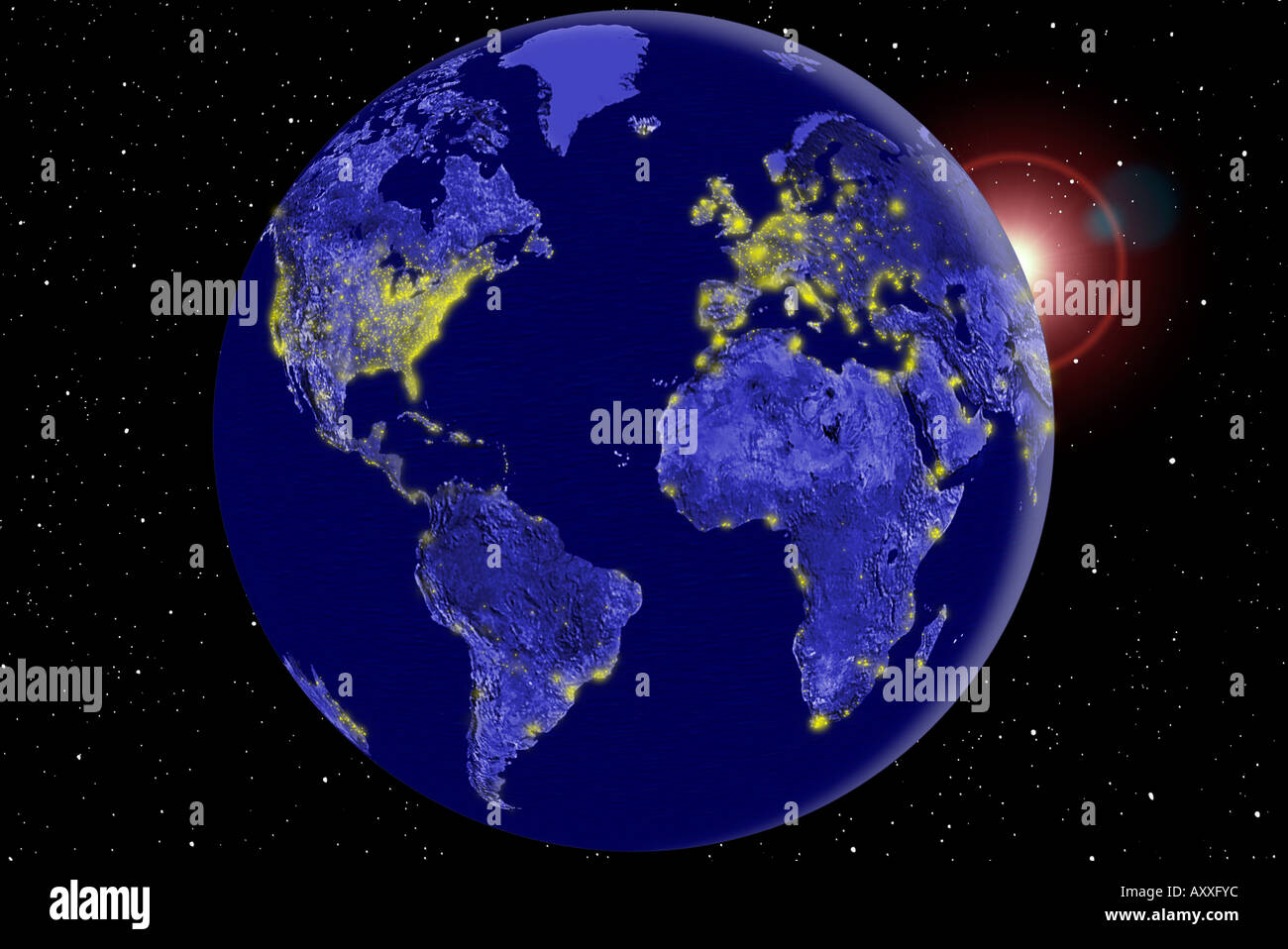 Luci di terra Foto Stock