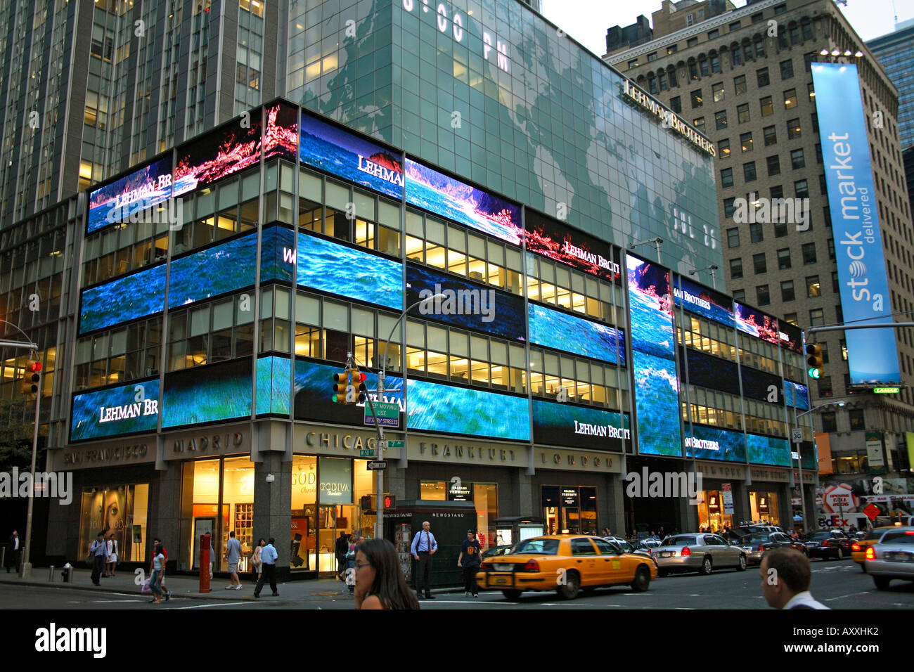 Lehman Brothers 7th Avenue Times Square Manhattan New York Foto Stock