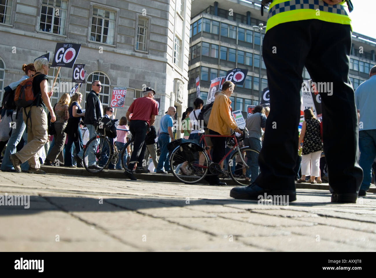 Persone che protestavano contro la guerra in Iraq palastine e Libano Foto Stock