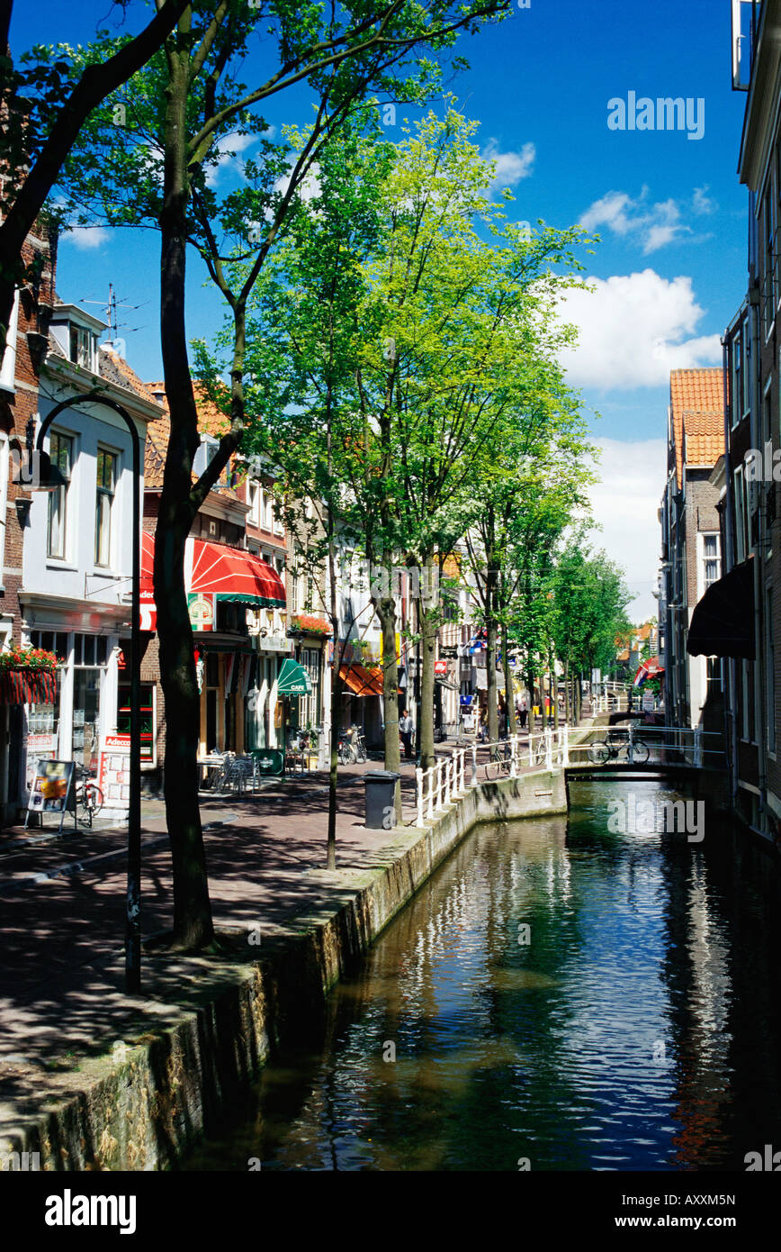 Canal, Delft, Olanda (Paesi Bassi), Europa Foto Stock