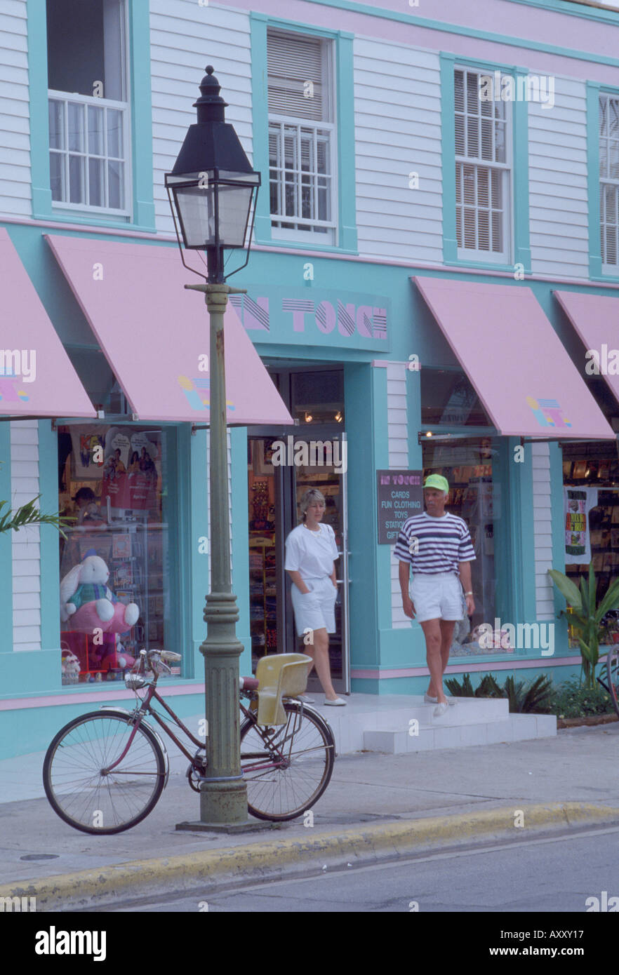 Key West, Duval Street, karibische Architektur Foto Stock