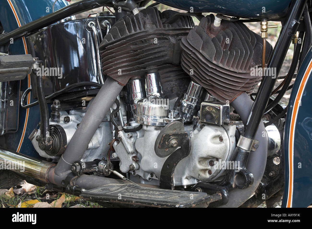 Classic Harley Davidson motore a testa piatta Foto Stock