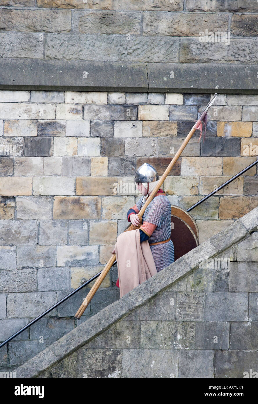 Viking rievocazione storica in York North Yorkshire, Inghilterra Foto Stock