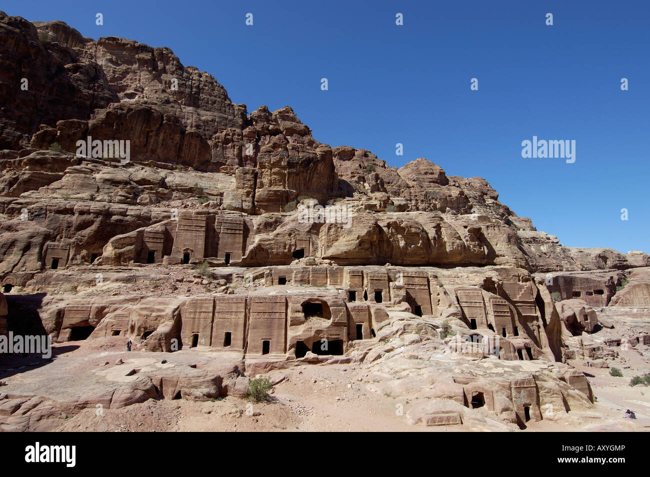 Nabatean tombe, Petra, Sito Patrimonio Mondiale dell'UNESCO, Giordania, Medio Oriente Foto Stock