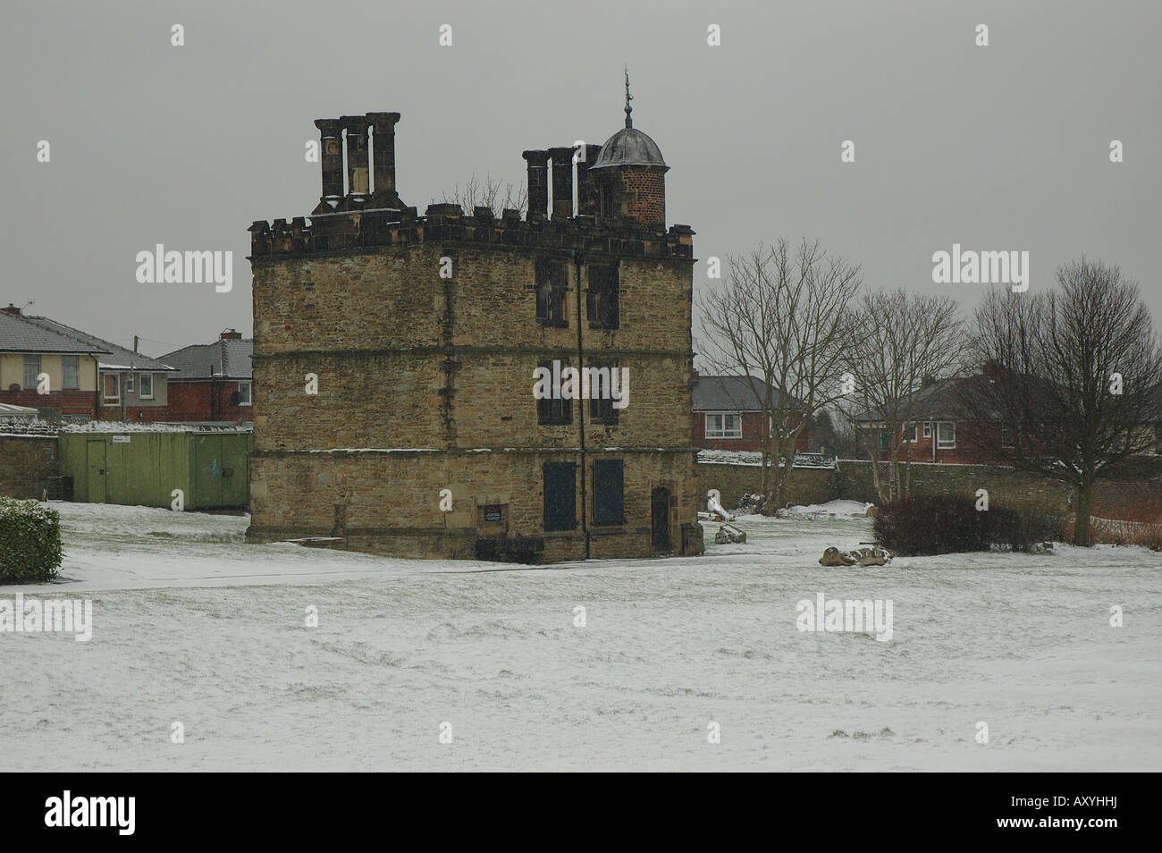 Casa a torretta, il maniero, Manor Lane, Sheffield South Yorkshire, Inghilterra, l'Europa. Foto Stock
