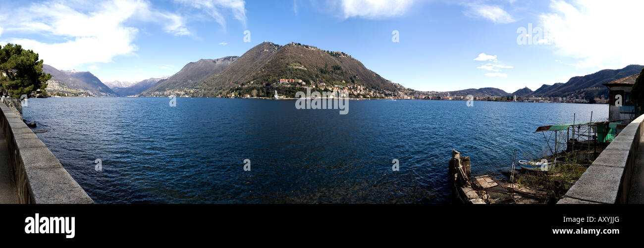 Vista del lago di Como fotografato vicino a Villa Olmo Foto Stock