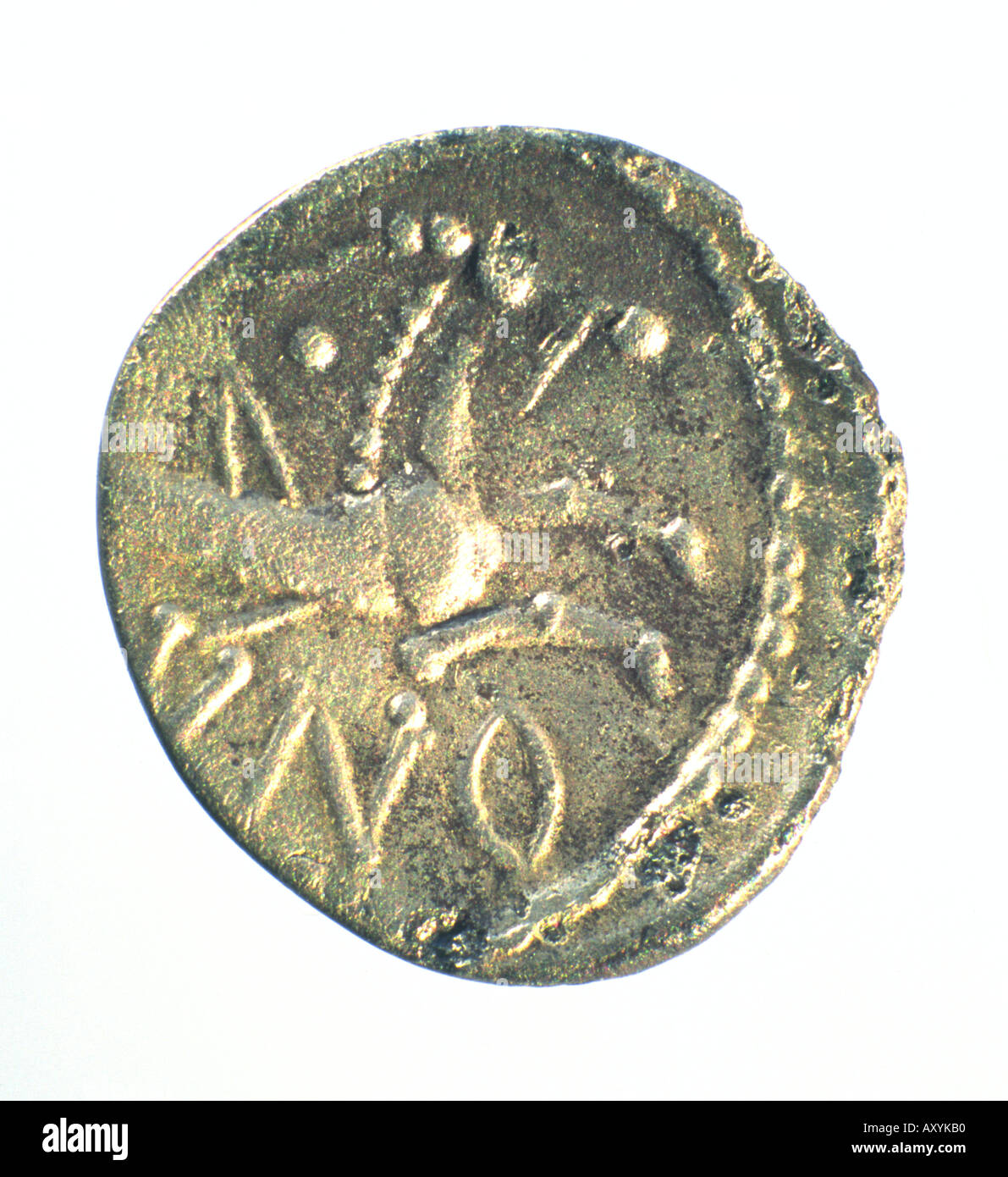 Moneta d'argento di Cunobelin Foto Stock