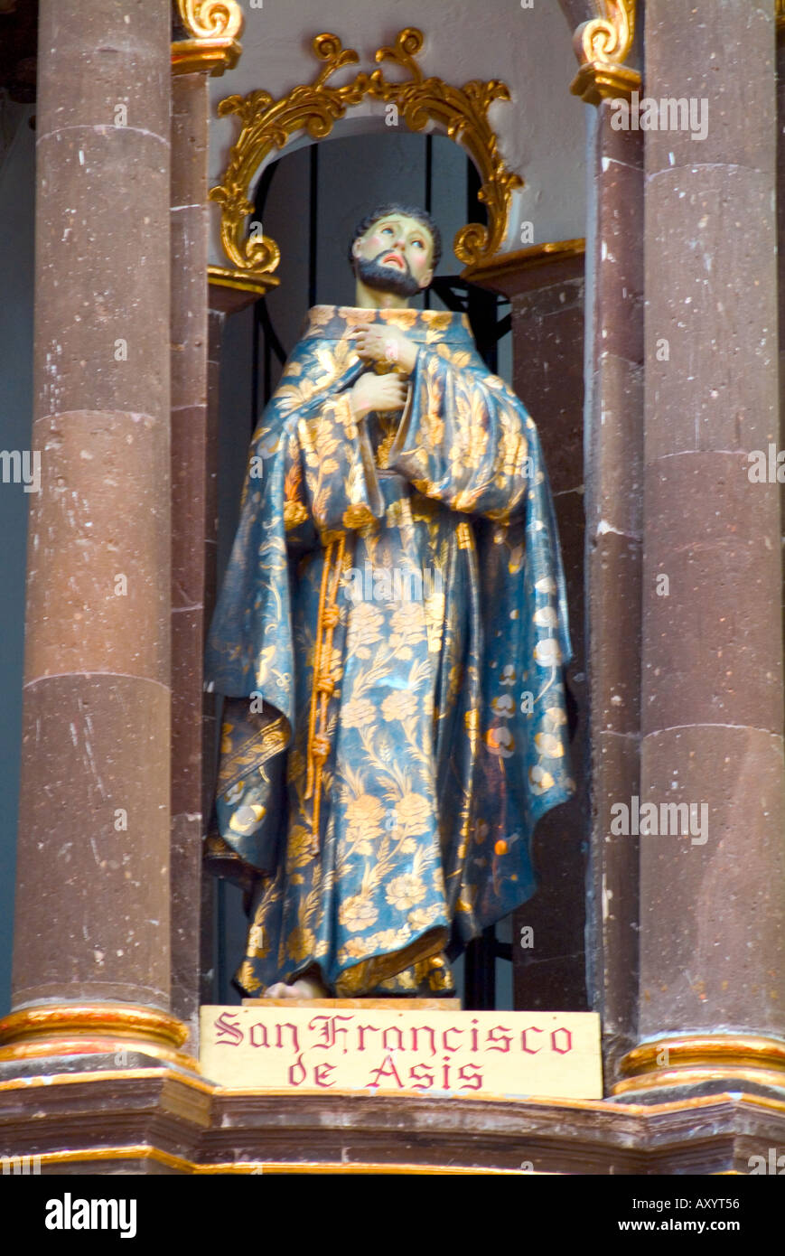 San Francisco de Asis statua in La Concepción Chiesa Foto Stock