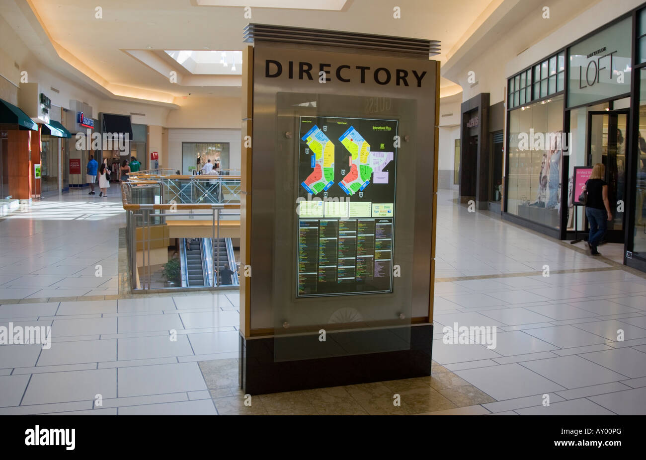 Directory in un centro commerciale per lo shopping Foto Stock