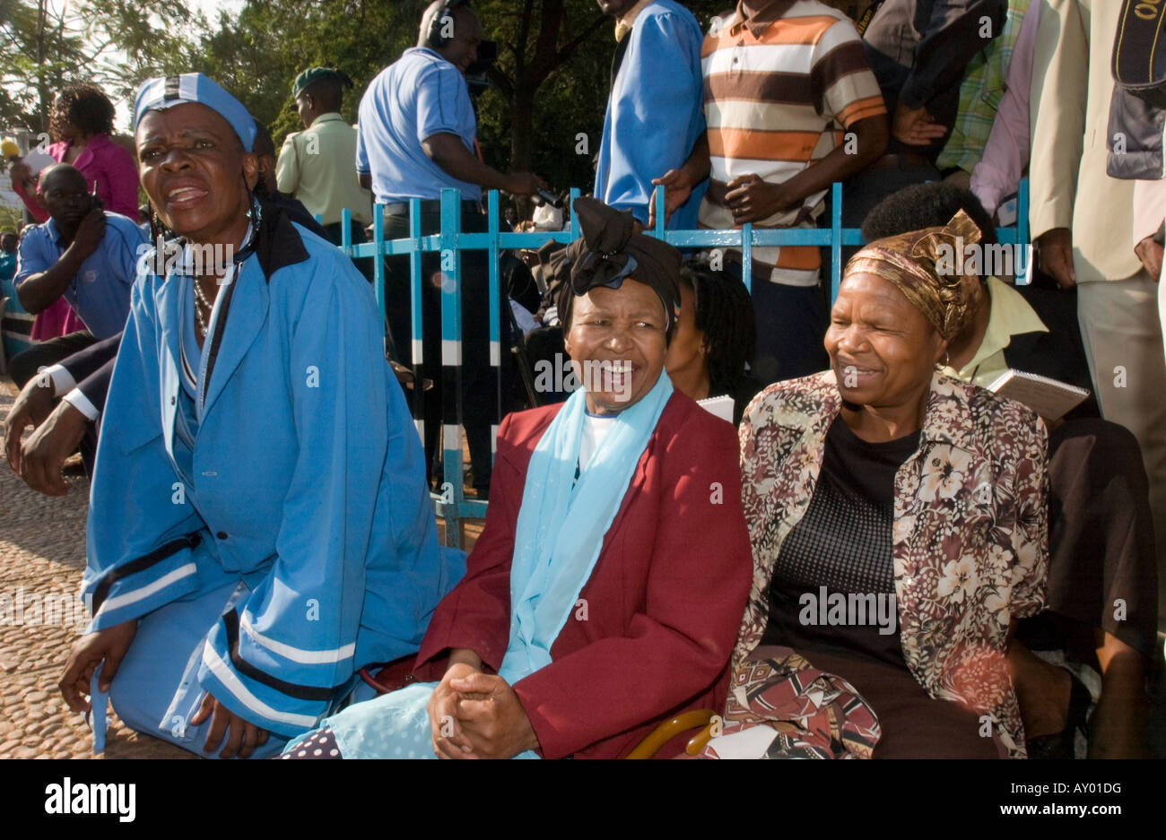 Inaugurazione pubblica di Seretse Khama esposto Ian Khama esposto il quarto presidente della Repubblica del Botswana Foto Stock