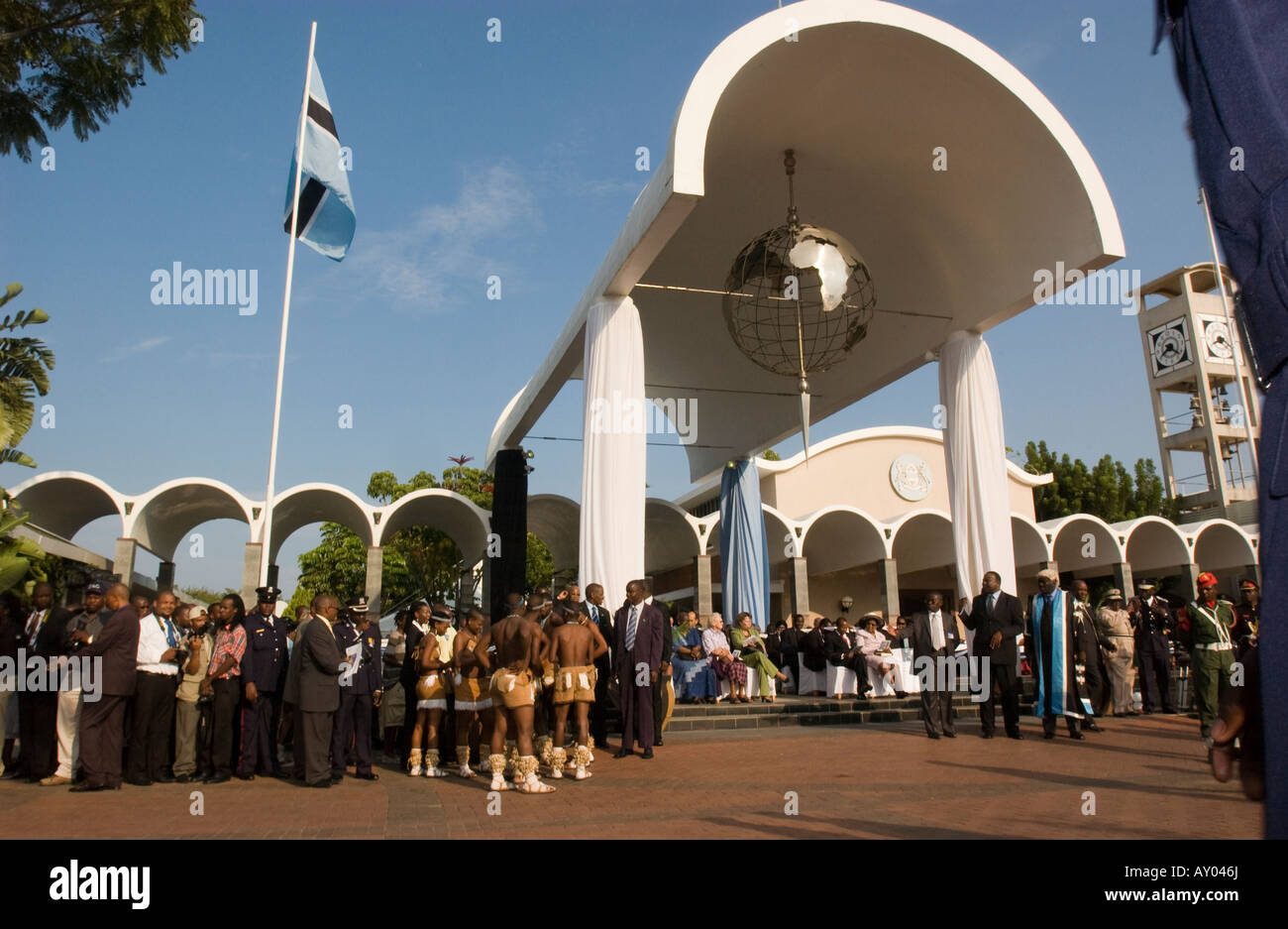 Inaugurazione di Seretse Khama esposto Ian Khama esposto il quarto presidente della Repubblica del Botswana Foto Stock