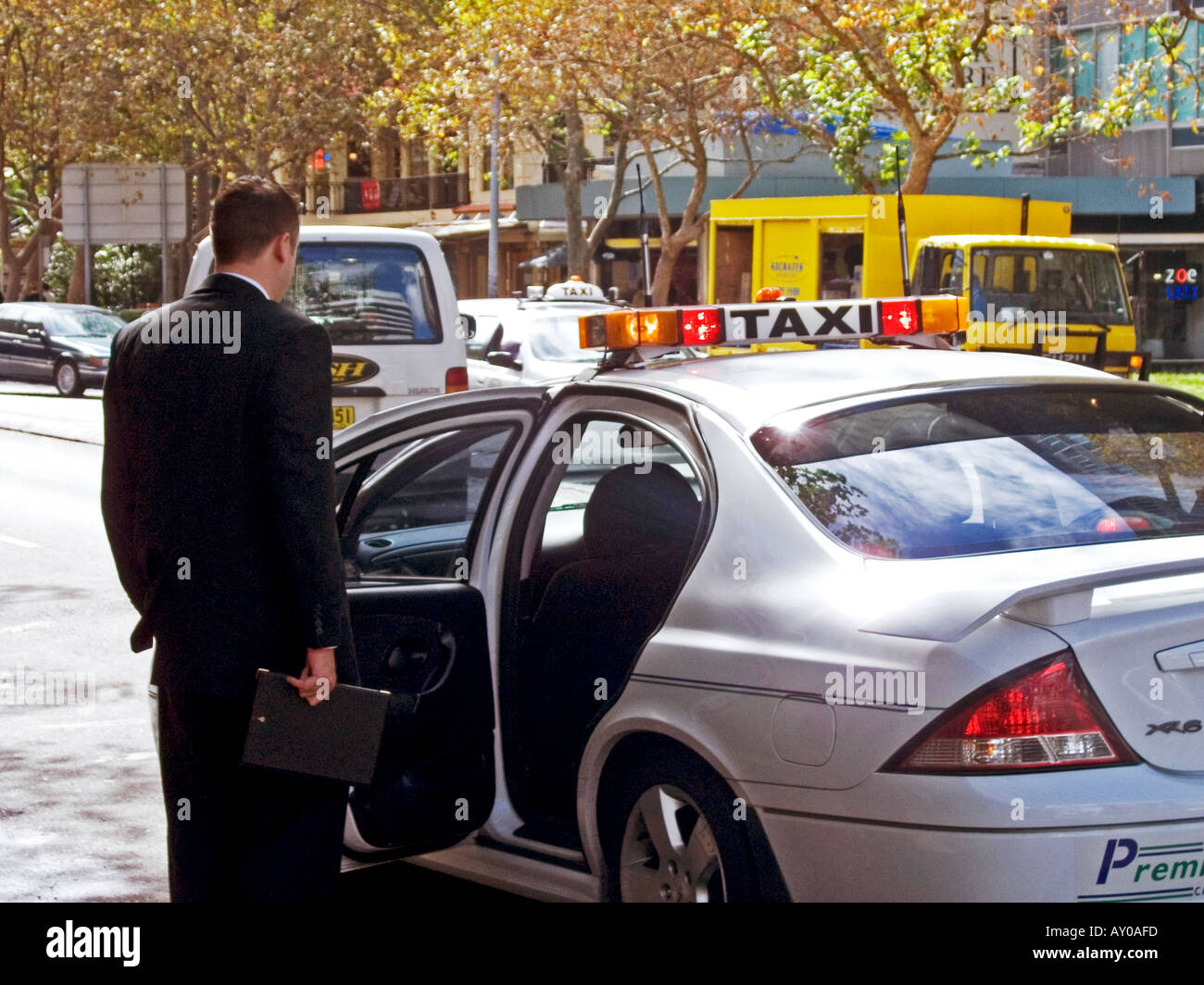 Imprenditore e taxi North Sydney Australia Foto Stock