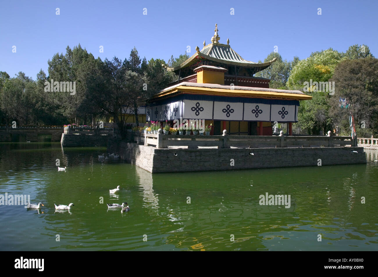 Norbulingka, il palazzo estivo del Dalai Lama, Lhasa, la regione autonoma del Tibet, Cina. Sett 06. Foto Stock