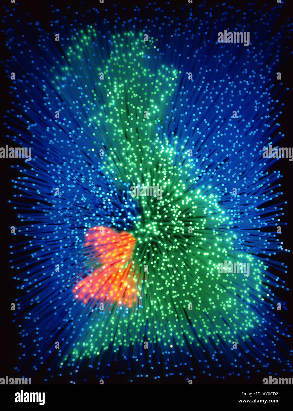 Mappa del Regno Unito in fibre ottiche con il Galles ha evidenziato HB Foto Stock