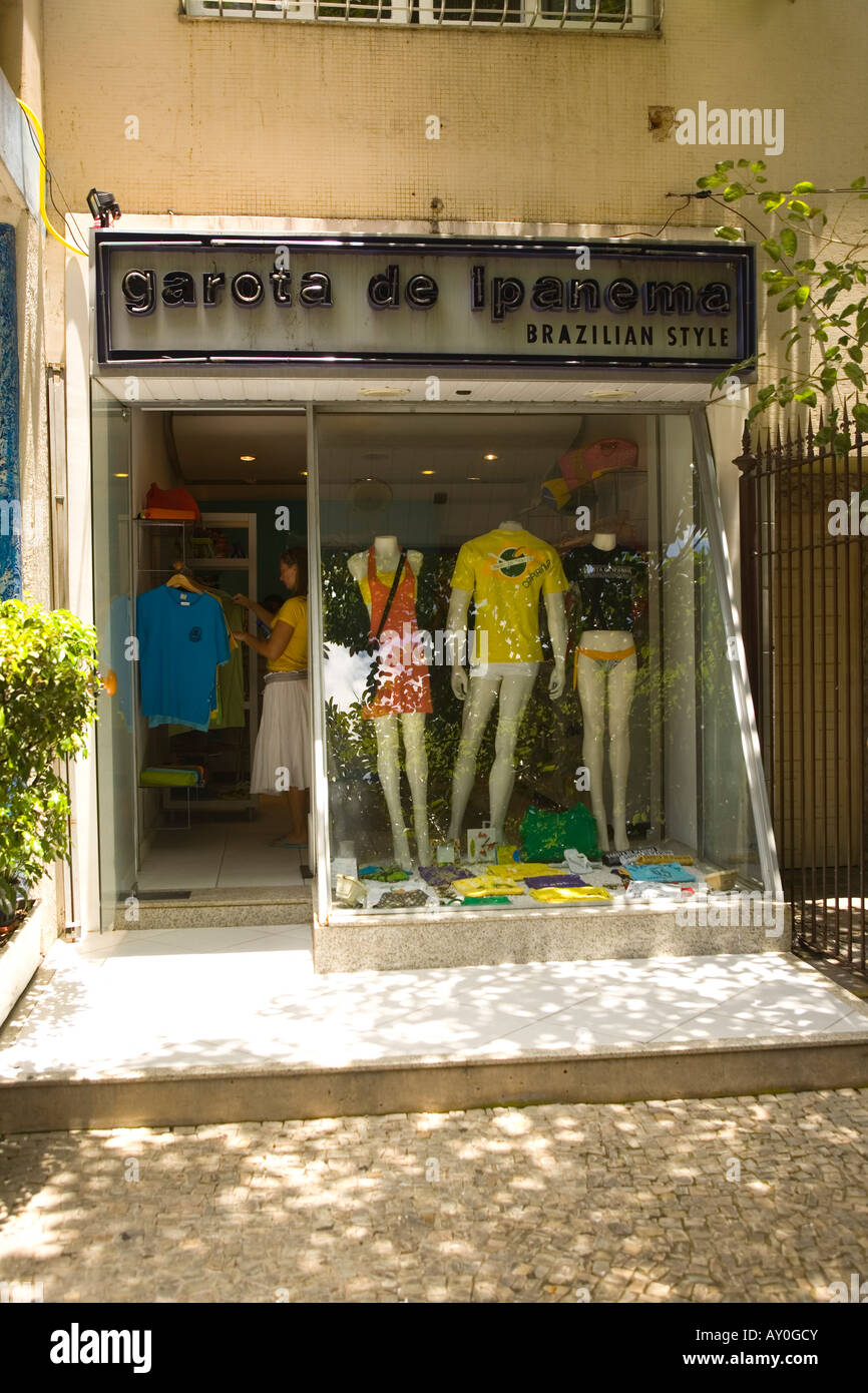 Garota de Ipanema ristorante famoso Girl from Ipanema è stata scritta qui la spiaggia di Ipanema di Rio de Janeiro in Brasile Foto Stock