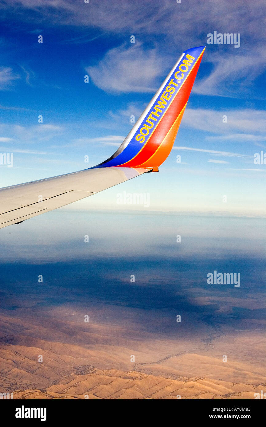 California visto da un Southwest Airlines piano Foto Stock