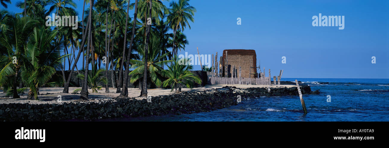 Puuhonua O Honaunau città di rifugio di Isola di Hawaii Foto Stock