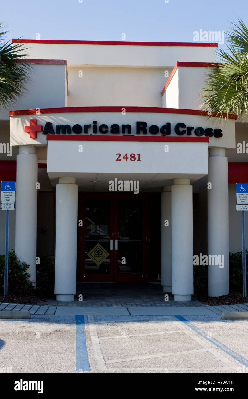 American Red Cross Sign e sede centrale Foto Stock