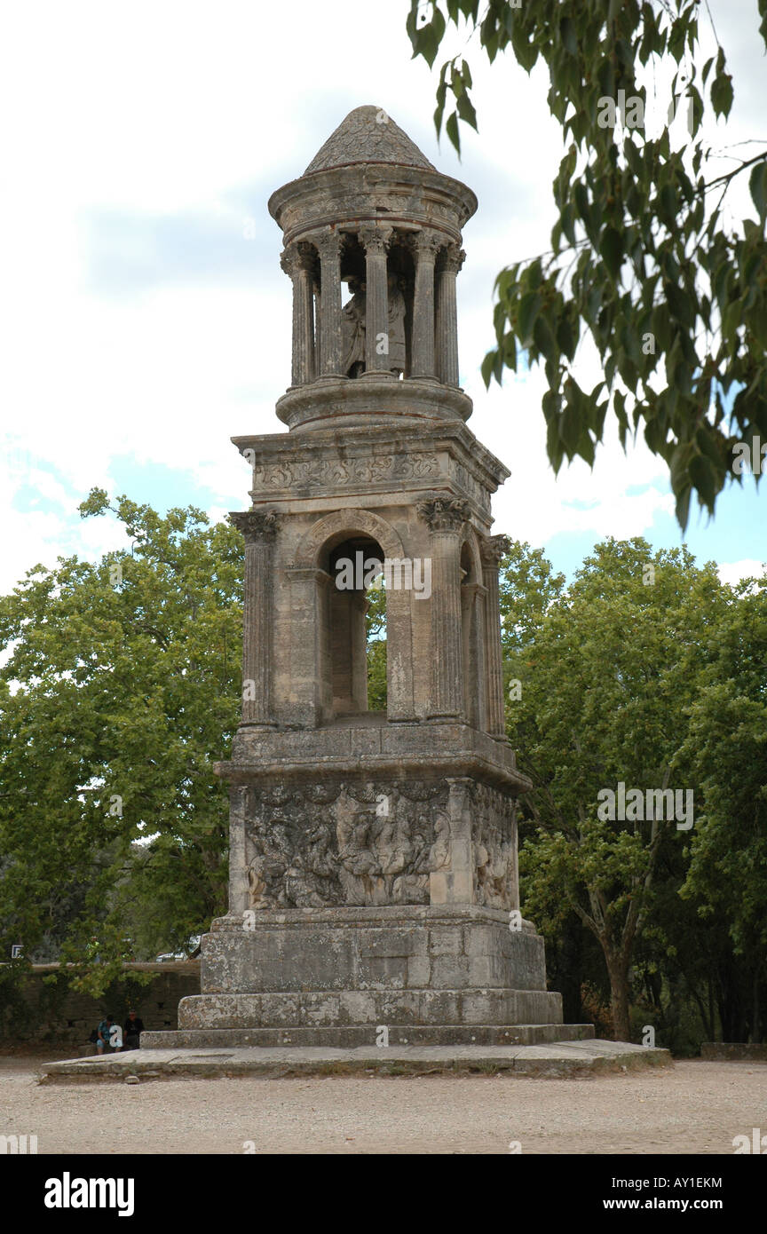 Il cenotafio del Julii, Glanum St.Rémy de Provence, Arles, Bouches-du-Rhône, Provence-Alpes-Côte d'Azur, in Francia Foto Stock
